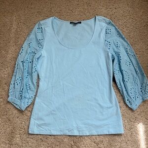 NWT Boston Proper Eyelet Puff Sleeve Tee size Medium (224)